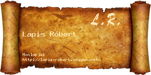 Lapis Róbert névjegykártya